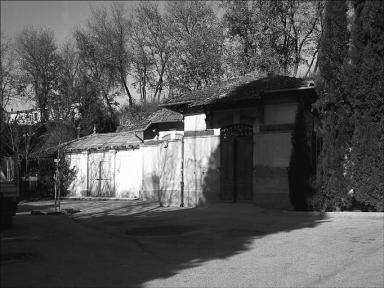 Dans le jardin, pavillon et serre.