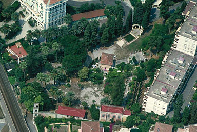 Vue aérienne oblique.