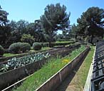 L'ancien jardin fleuriste et les châssis de pépinière. Vue de volume prise vers le sud-ouest.