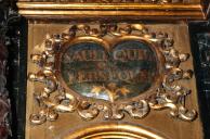Travée droite. Cartouche. Inscription.