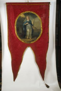 Recto : sainte Christine en pied, une palme à la main.