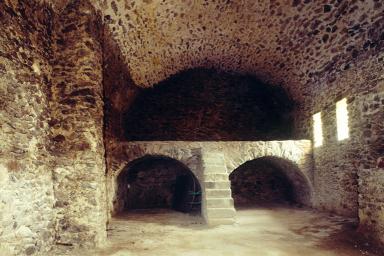 Bâtiment B, étage de soubassement, cellier, vue de volume prise du nord.
