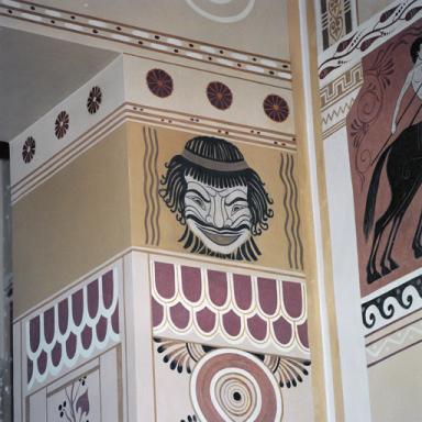 Panneau situé sur le retour du mur ouest, dans l'ancienne bibliothèque (après restauration).