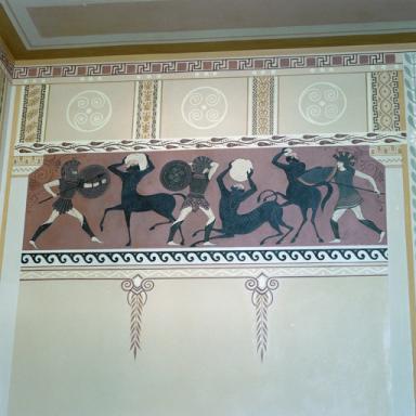 Panneau de frise situé à l'est sur le mur sud de l'ancienne bibliothèque (après restauration).