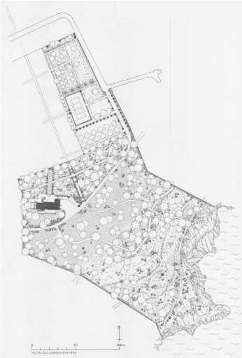 plan du jardin en 1970