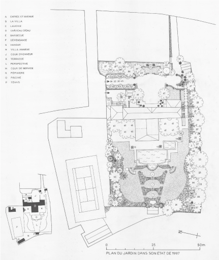 plan du jardin dans son tat de 1997