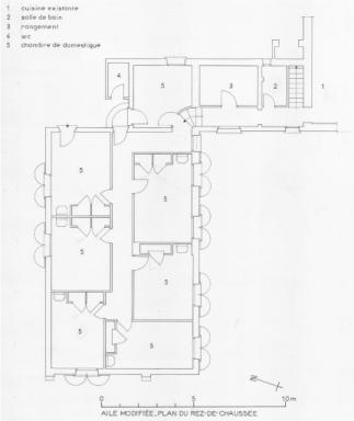 aile modifiée. Plan du rez-de-chaussée
