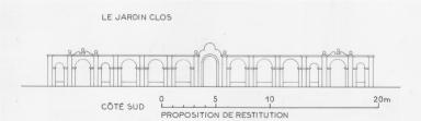 le jardin clos - proposition de restitution de l'élévation côté sud