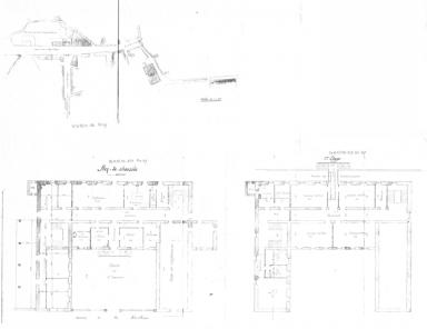 Projet d'amnagement d'un groupe scolaire dans l'ancien couvent des Ursulines : plans de l'cole maternelle, RDC et tage