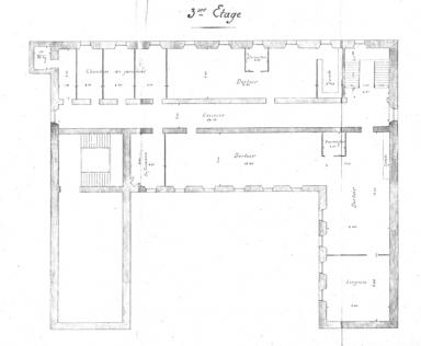 Projet d'amnagement d'un groupe scolaire dans l'ancien couvent des Ursulines : plan du 3e tage