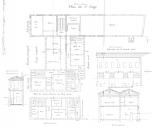 Travaux d'agrandissement de l'école primaire supérieure : plans du RDC et du 1er étage, coupes AB et CD et élévation de la façade nord