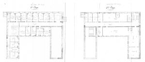 Projet d'amnagement d'un groupe scolaire dans l'ancien couvent des Ursulines : plans du 2e et du 3e tage