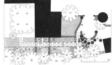 Plan de détail de l'allée méridionale en 1997.