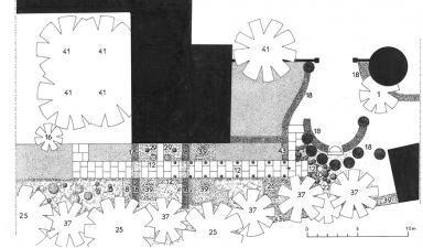 Plan de dtail de l'alle mridionale en 1997.