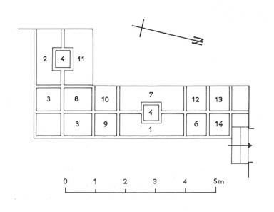 Cour de service. Plan du parterre des aromates, tat en 1997.