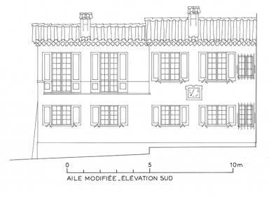 aile modifiée, élévation sud