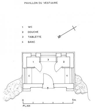 pavillon du vestiaire, plan