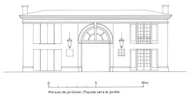 maison de jardinier, façade vers le jardin