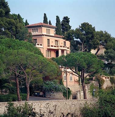 Vue en perspective de la villa, depuis le nord-ouest.