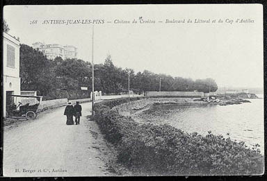 Antibes. Juan-les-Pins. Château du Crouton. Boulevard du Littoral et du Cap d'Antibes.