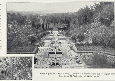 L'allée d'eau. Vue axiale.