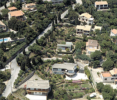 Vue aérienne prise depuis le sud-est.