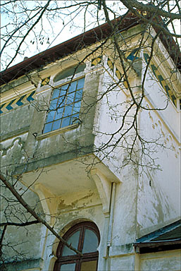 Vue perspective de l'oriel sur la façade nord.