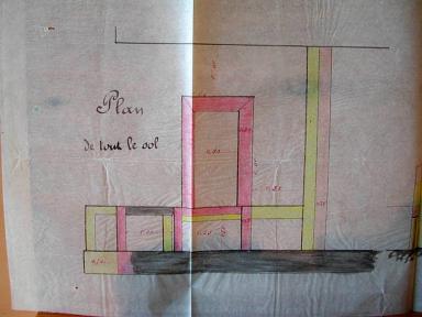 Projet de restauration de fontaine publique à Château-Garnier. Plan de tout le sol.