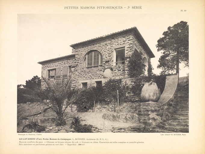 LE LAVANDOU (Var). Petite Maison de Campagne. L. BONNIER, Architecte (D.P.L.G.)