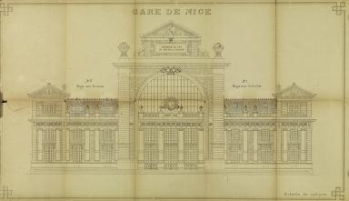 Gare de Nice / N1 Projet avec tabatires [finalement ralis sans les tabatires] - N2 Projet avec lucarnes