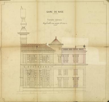 Gare de Nice / Faade latrale / Applicable aux Projets N 1, 2, 3, 4.