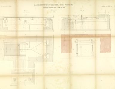 Chemin de fer du sud de la France / Ligne de Saint-Andr  Nice / Partie comprise entre Manda et Nice / Section de Nice / Partie comprise entre le P 40.500 et la gare de Nice / Pont  bascule (force 20 tonnes) de la gare de Nice / Ensemble / Echelle de 1/10e.