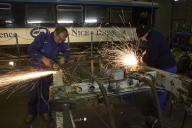 Dans les ateliers de la gare de Lingostire.