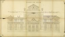 Gare de Nice / N°3 Projet avec exhaussement partiel et raccordement de la toiture avec celle des pavillons extrêmes - N°4 Projet avec terrasses sur toute la surface sauf sur les pavillons extrêmes.
