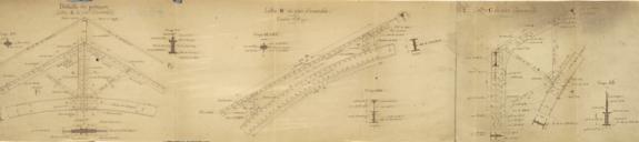 Chemin de fer du sud de la France / Rseau d'intrt gnral / Ligne de Nice  Digne / Voie et Btiments / Gare de Nice / Ferme mtallique du Hall / Dtail des assemblages [dtail 1].