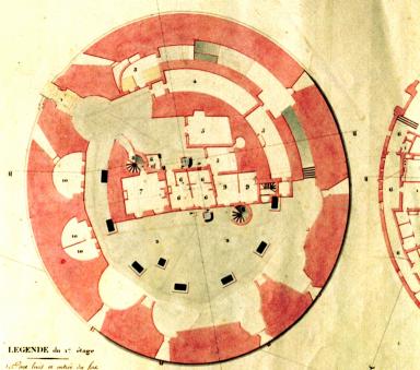 Batterie de la Grosse Tour,tat vers 1818, rez-de-chausse.