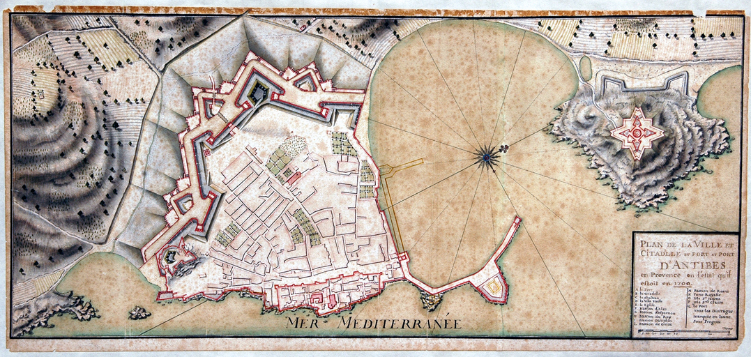 Plan de la ville et citadelle et port et fort d'Antibes