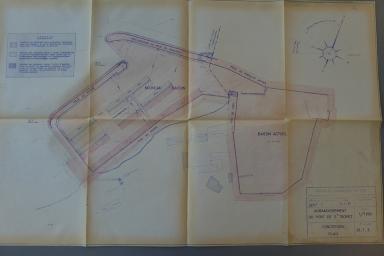 Plan du port de Saint-Tropez en 1967 lors du projet d'agrandissement avec le bassin Jean Lescudier.
