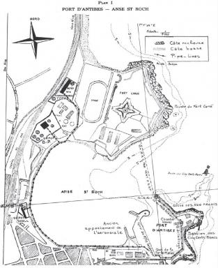 Plan de l'anse Saint-Roch à Antibes vers 1962.
