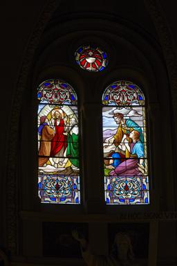Choeur. Verrires centrales. La Transfiguration. Verrires dates 1910 et signes G. Lglise. Paris.
