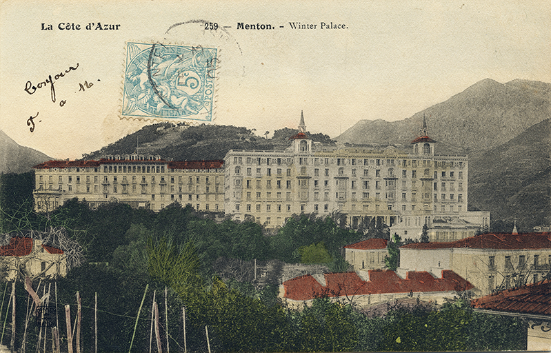 La Cte d'Azur 259 - Menton. - Winter Palace.@La Cte d'Azur 259 Menton. - Winter Palace.