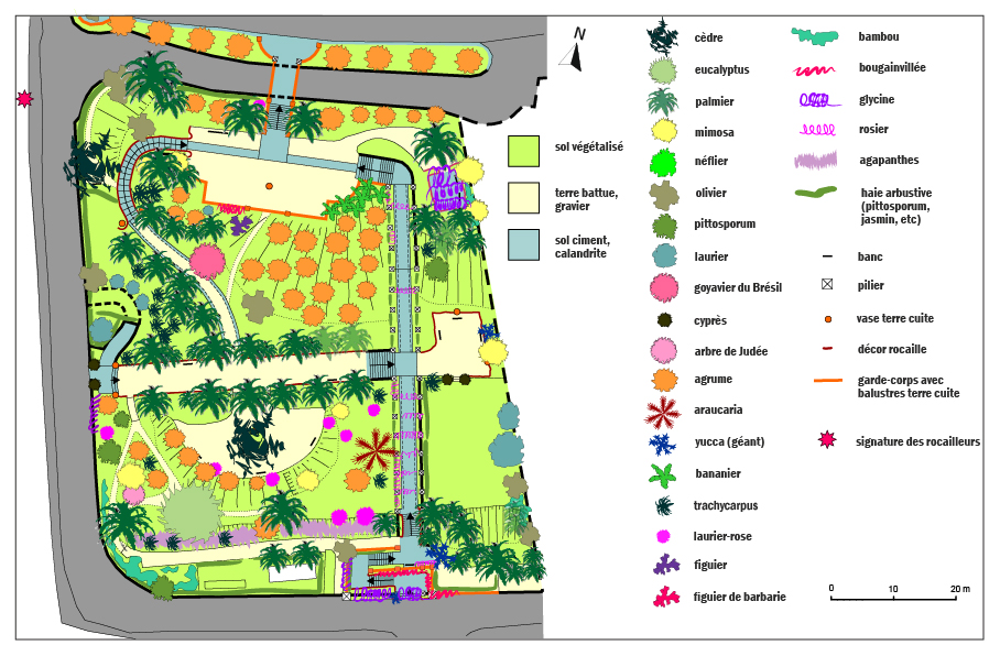 Plan d'ensemble du jardin d'agrment.