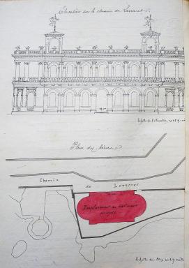 Elvation sur le chemin du Lazaret.[Projet de Vincent Levrot pour La Rserve du 29 mars 1876]