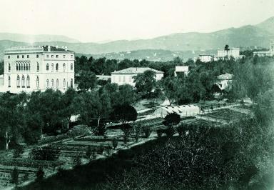 Vue de la Villa Vigier et de son jardin vers 1870.