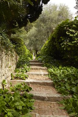 Escalier reliant la fontaine de Nausicaa au jardin de l'oblique.