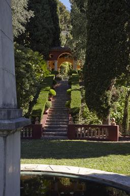 Le "casino" de Palladio. Escalier montant du jardin de l'oblisque.