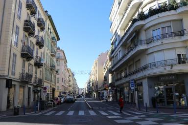 Vue en direction de l'ouest depuis le croisement avec la rue Dalpozzo