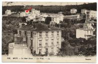 Carte postale des Villas du Mont-Boron 1917 (?) Localisation de la villa les hirondelles.