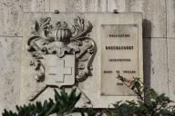 Détail d'un cartouche sur la façade arrière