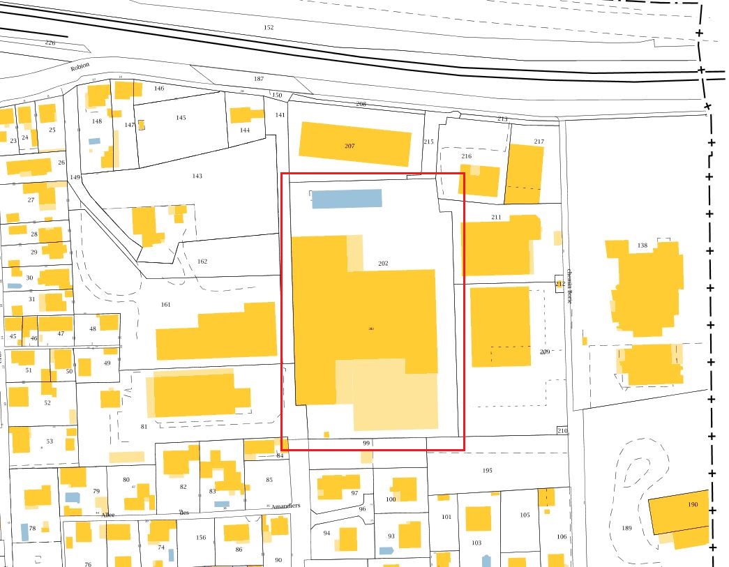 Extrait cadastral de la commune La Penne-sur-Huveaune, section AB, chelle d'origine 1/1250e.